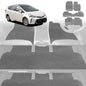 6D Diamond Car Floor Mats for Toyota Prius V 2012-2021-Ultimate Set-Grey-Outback GT