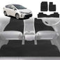 6D Diamond Car Floor Mats for Toyota Prius V 2012-2021-Ultimate Set-Black-Outback GT