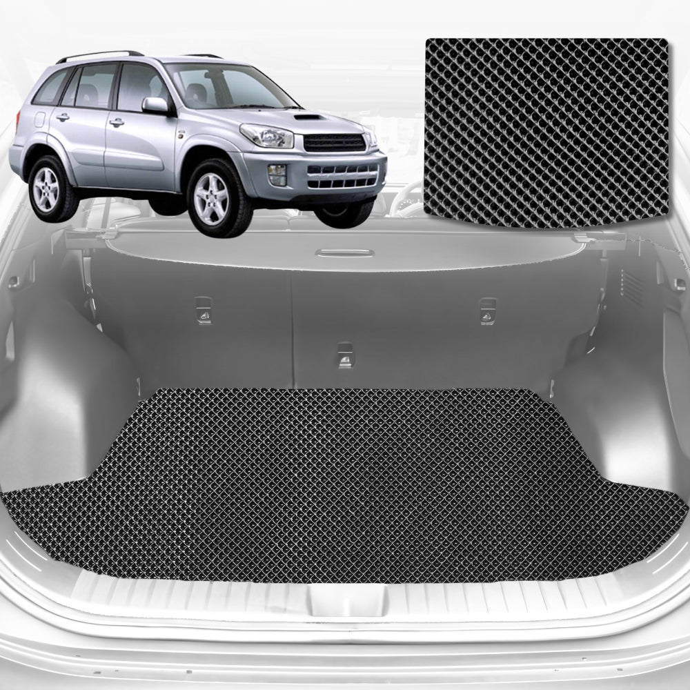 6D Diamond Car Boot Mat for Toyota RAV4 4-Door (XA20)2000-2005-Cargo Mat-Black-Outback GT