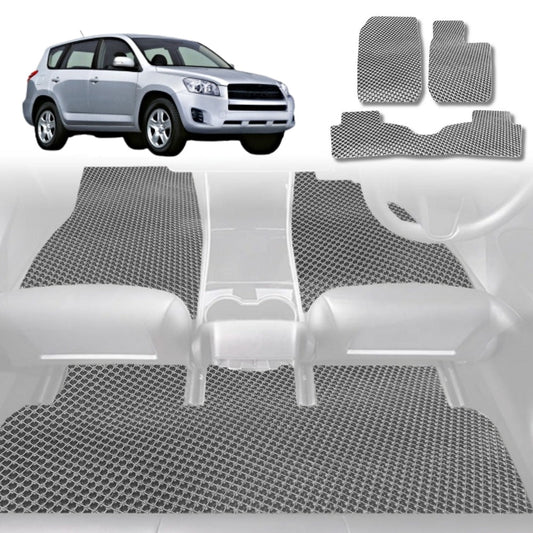 6D Diamond Car Floor Mats for Toyota RAV4 2006-2012-Full Set-Grey-Outback GT