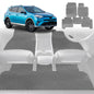 6D Diamond Car Floor Mats for Toyota RAV4 2012-2019-Full Set-Grey-Outback GT
