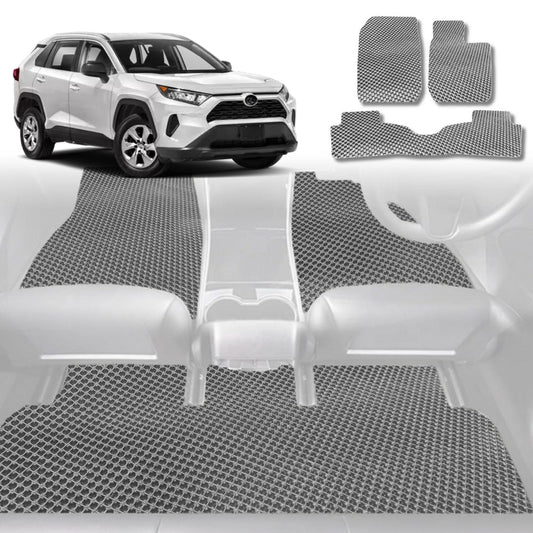6D Diamond Car Floor Mats for Toyota RAV4 2019-Current-Full Set-Grey-Outback GT