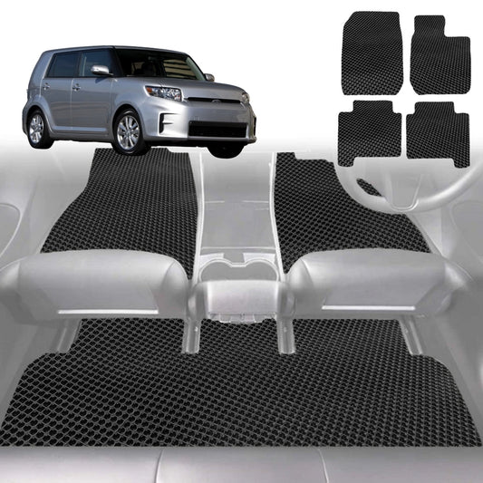 6D Diamond Car Floor Mats for Toyota Rukus 2010-2015-Full Set-Black-Outback GT