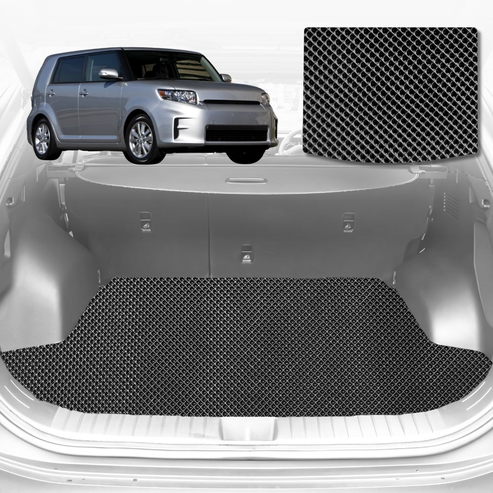 6D Diamond Car Boot Mat for Toyota Rukus 2010-2015-(3rd Row folded/5 seater)-Cargo Mat-Black-Outback GT