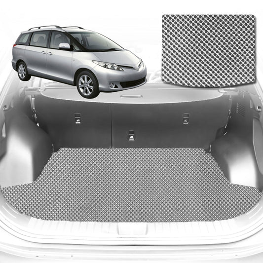 6D Diamond Car Boot Mat for Toyota Tarago (Estima) 8 Seater2006-2020-Cargo Mat-Grey-Outback GT