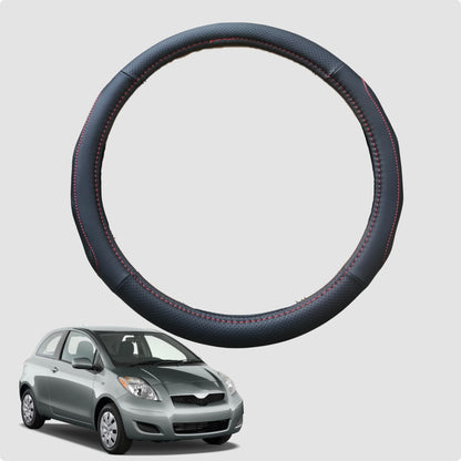Steering Wheel Cover for Toyota Yaris 2005-2010 38CM Leather | Circle