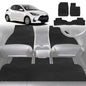 6D Diamond Car Floor Mats for Toyota Yaris 2011-2020-Full Set-Black-Outback GT