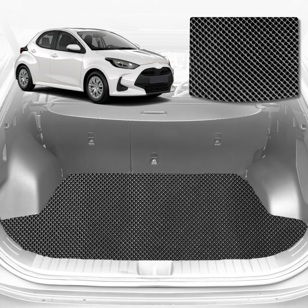 6D Diamond Car Boot Mat for Toyota Yaris 2011-2020-Cargo Mat-Black-Outback GT