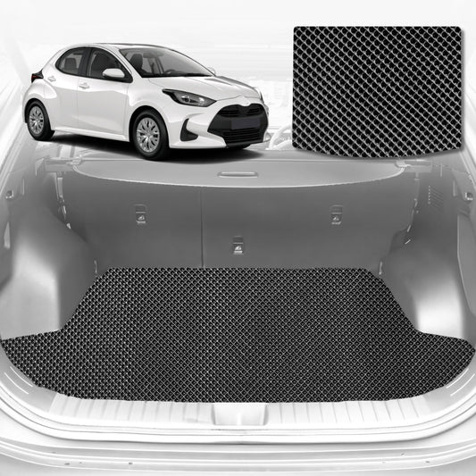 6D Diamond Car Boot Mat for Toyota Yaris 2011-2020-Cargo Mat-Black-Outback GT