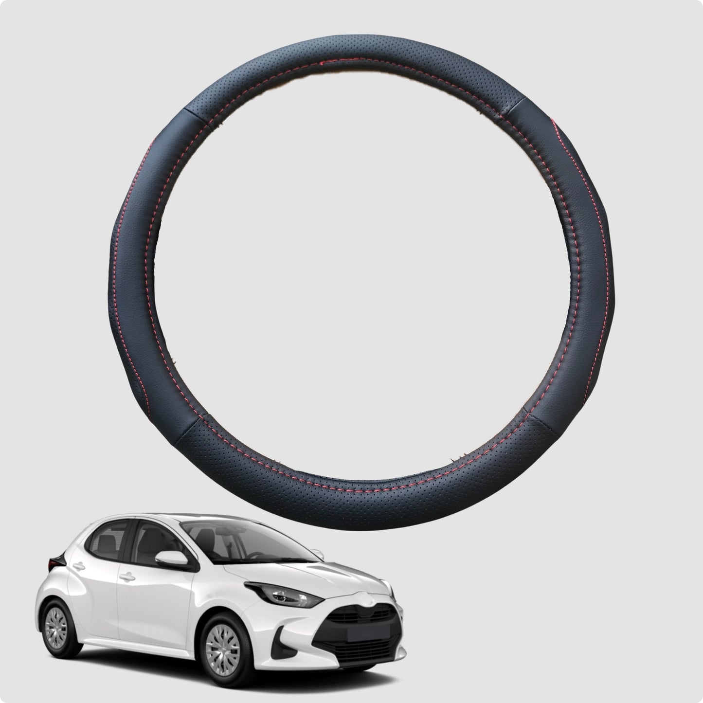 Steering Wheel Cover for Toyota Yaris 2011-2020 38CM Leather | Circle