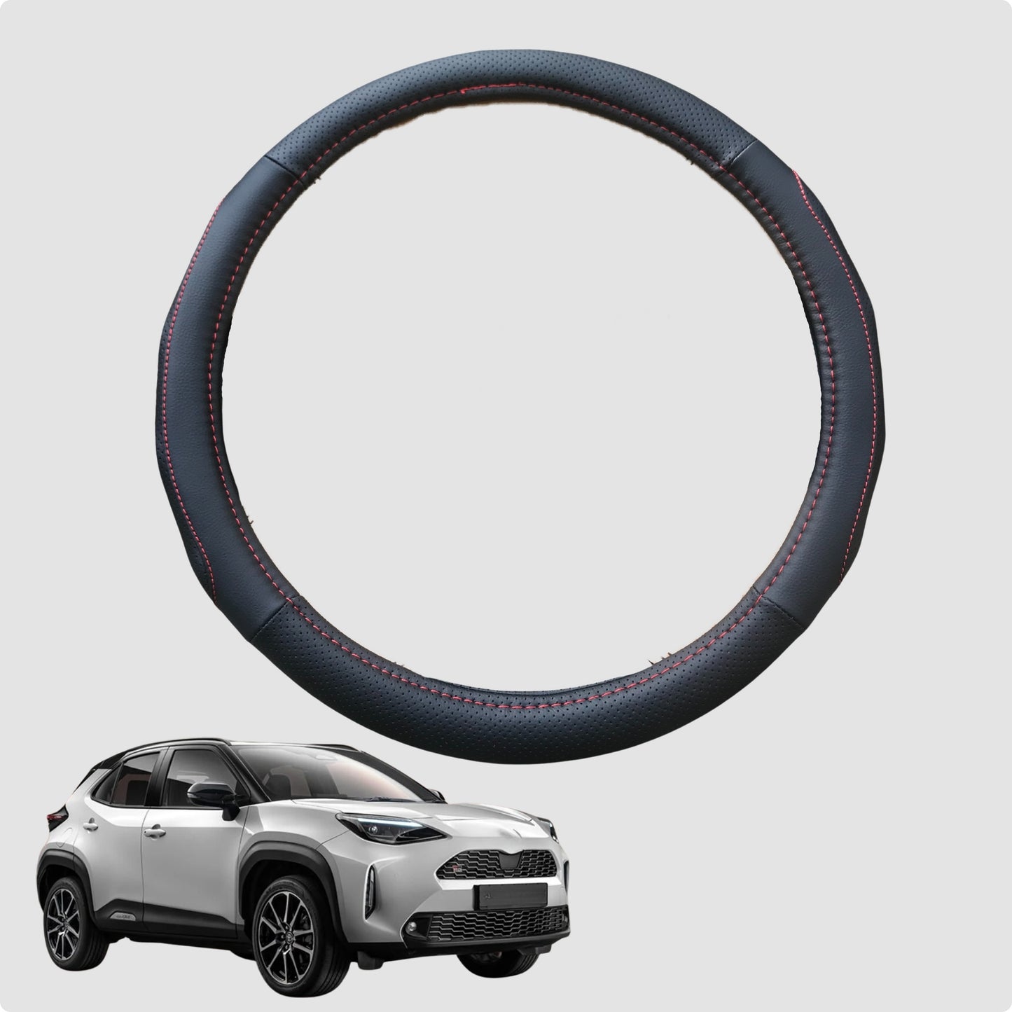 Steering Wheel Cover for Toyota Yaris Cross 2020-Current 38CM Leather | Circle