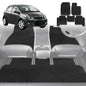6D Diamond Car Floor Mats for Toyota Yaris 2005-2010-Full Set-Black-Outback GT