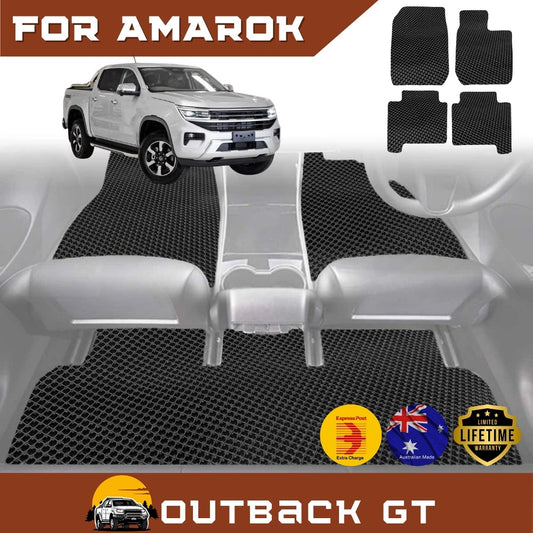 6D Diamond Car Floor Mats for VolksWagen Amarok Dual Cab 2H Facelift2022-Current Full Set | Heavy Duty Carpet Liner