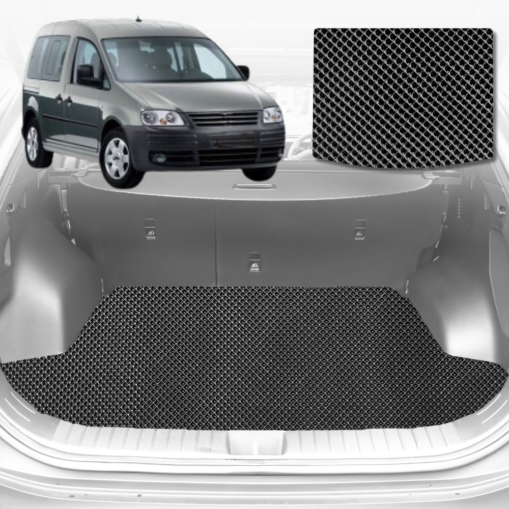 6D Diamond Car Boot Mat for VolksWagen Caddy Front Only2005-2021-Cargo Mat-Black-Outback GT