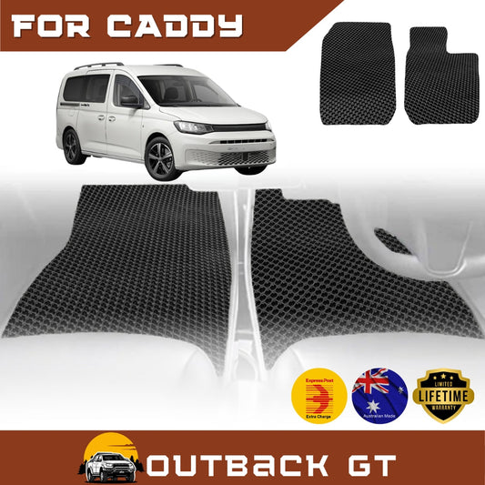 6D Diamond Car Floor Mats for VolksWagen Caddy Front Only2005-2021 Front Set | Heavy Duty Carpet Liner