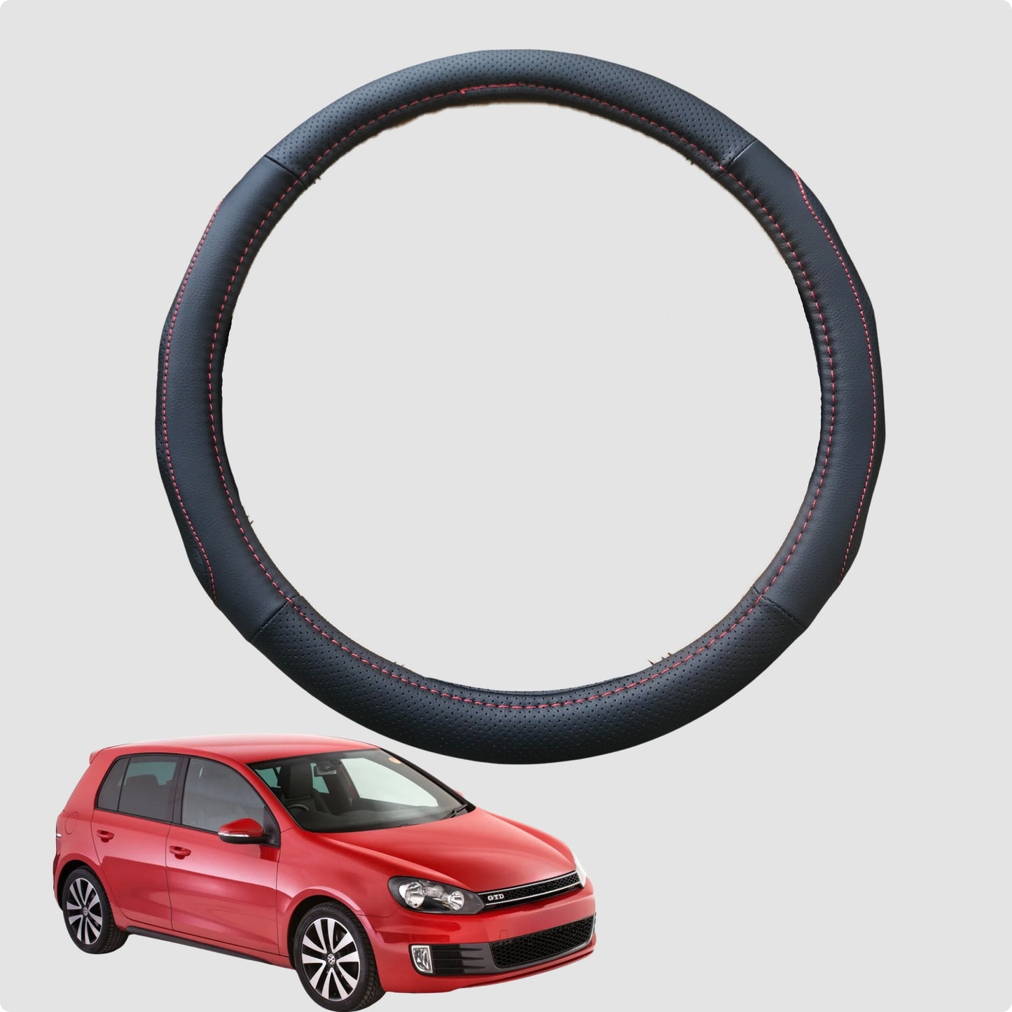 Steering Wheel Cover for VolksWagen Golf 2009-2013 38CM Leather | Circle