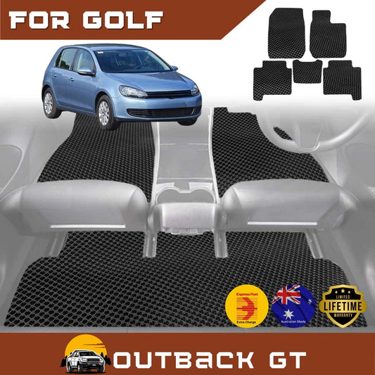 6D Diamond Car Floor Mats for VolksWagen Golf Hatch/Wagon (MK6)2009-2013 Full Set | Heavy Duty Carpet Liner
