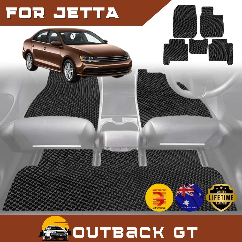 6D Diamond Car Floor Mats for VolksWagen Jetta 2011-2017 Full Set | Heavy Duty Carpet Liner