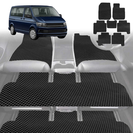 6D Diamond Car Floor Mats for VolksWagen Caddy 2005-2021-Front Set-Black-Outback GT