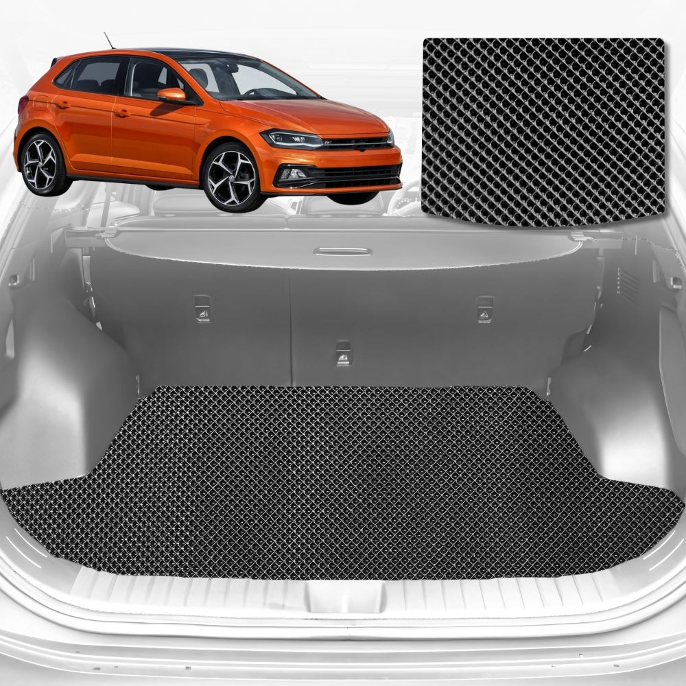 6D Diamond Car Boot Mat for VolksWagen Polo (MK6)2018-Current-Hatch-Cargo Mat-Black-Outback GT