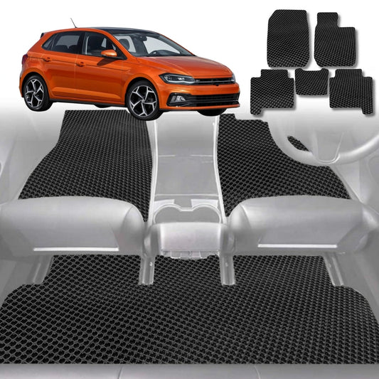 6D Diamond Car Floor Mats for VolksWagen Polo (MK6)2018-Current-Full Set-Black-Outback GT