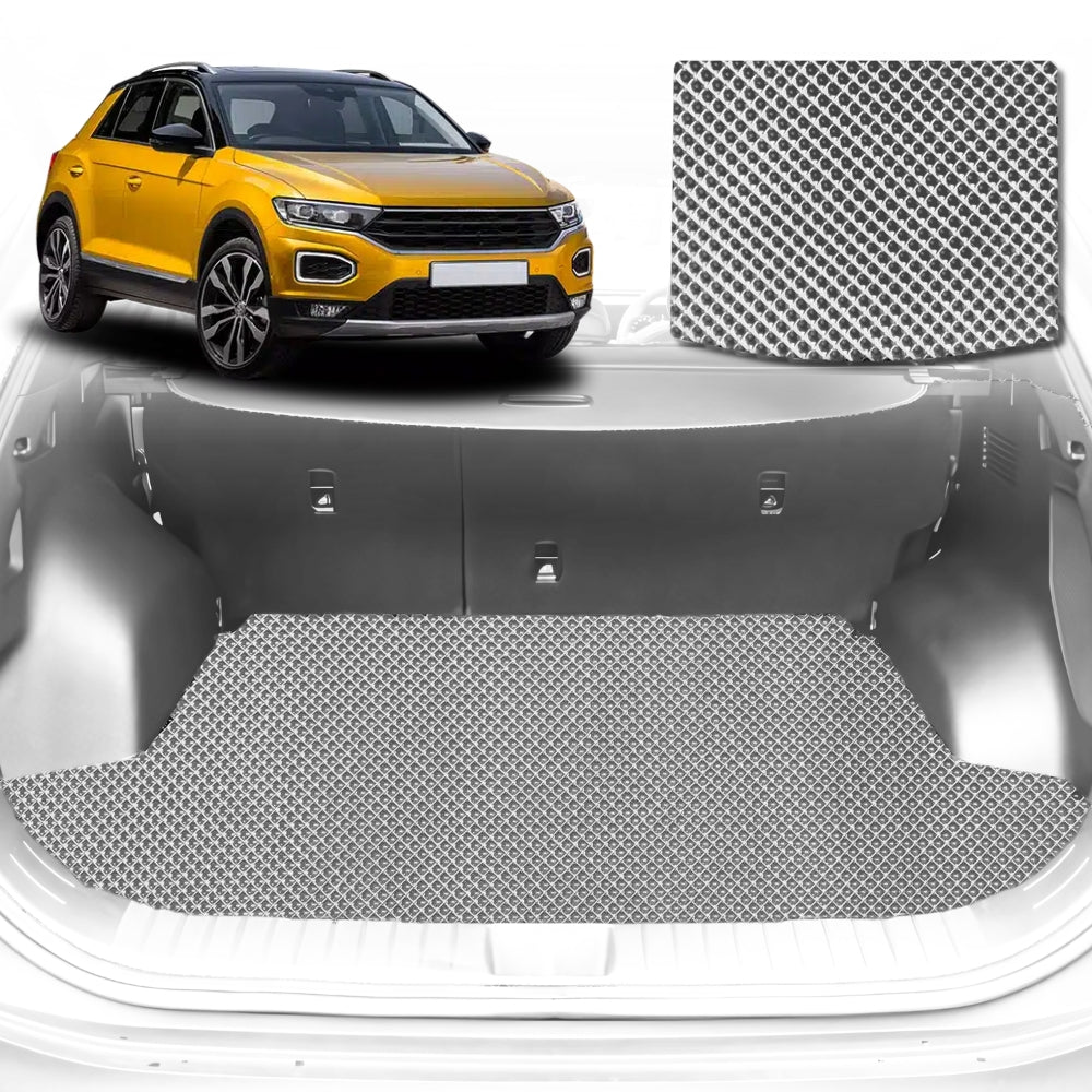 6D Diamond Car Boot Mat for VolksWagen T-Roc 2017-Current-Cargo Mat-Grey-Outback GT
