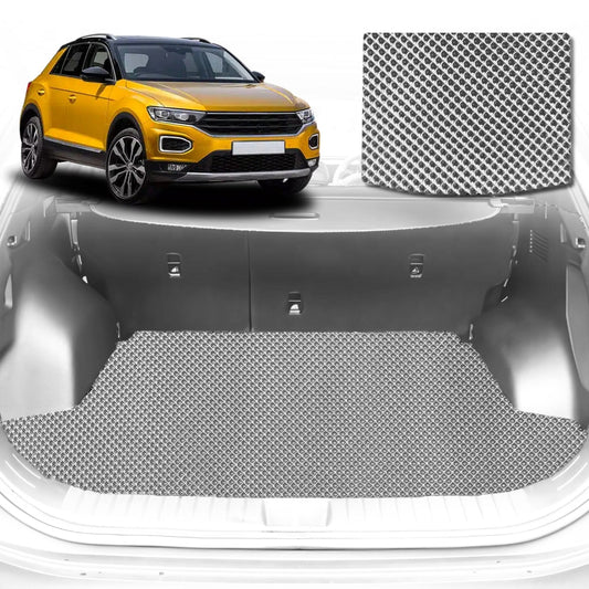 6D Diamond Car Boot Mat for VolksWagen T-Roc 2017-Current-Cargo Mat-Grey-Outback GT