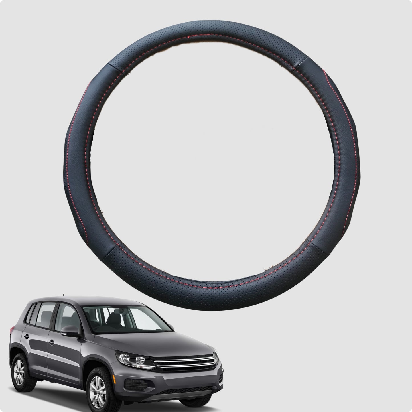 Steering Wheel Cover for VolksWagen Tiguan 2008-2016 38CM Leather | Circle