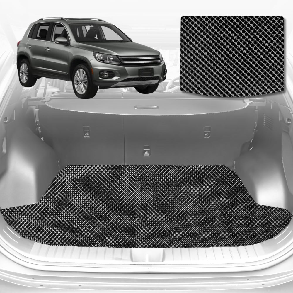 6D Diamond Car Boot Mat for VolksWagen Tiguan 2008-2016-Cargo Mat-Black-Outback GT