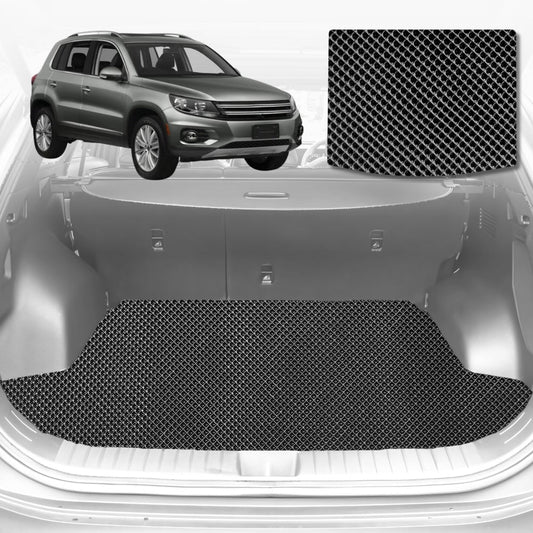 6D Diamond Car Boot Mat for VolksWagen Tiguan 2008-2016-Cargo Mat-Black-Outback GT