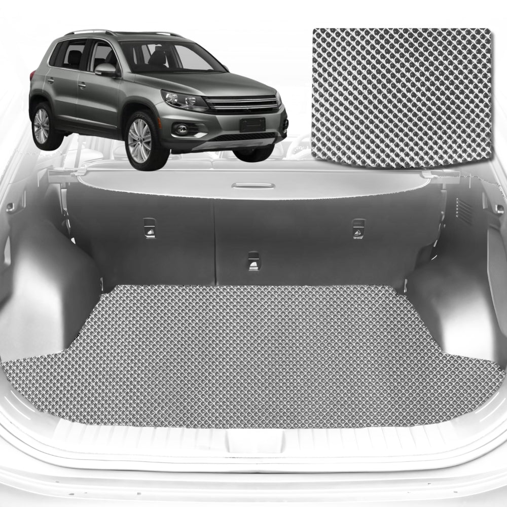 6D Diamond Car Boot Mat for VolksWagen Tiguan 2008-2016-Cargo Mat-Grey-Outback GT