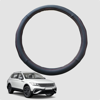Steering Wheel Cover for VolksWagen Tiguan 2016-2023 38CM Leather | D-Shape
