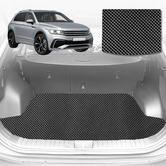 6D Diamond Car Boot Mat for VolksWagen Tiguan (Life, Elegance, R, R-Line)2016-2023-Cargo Mat-Black-Outback GT