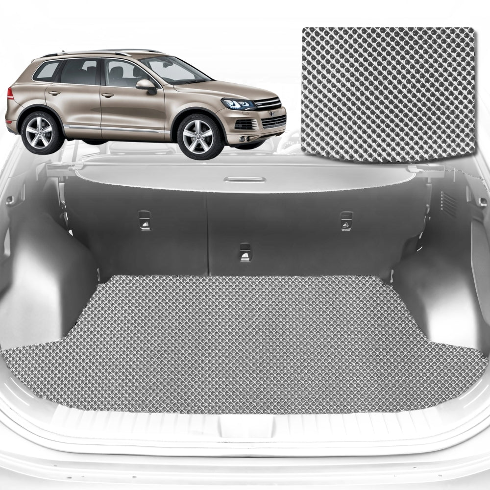 6D Diamond Car Boot Mat for VolksWagen Touareg 7P2011-2017-Cargo Mat-Grey-Outback GT