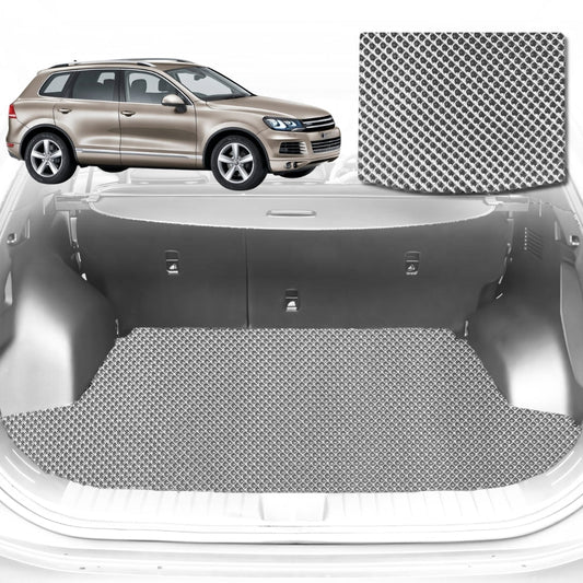 6D Diamond Car Boot Mat for VolksWagen Touareg 7P2011-2017-Cargo Mat-Grey-Outback GT