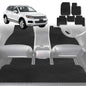 6D Diamond Car Floor Mats for VolksWagen Touareg 2011-2017-Full Set-Black-Outback GT