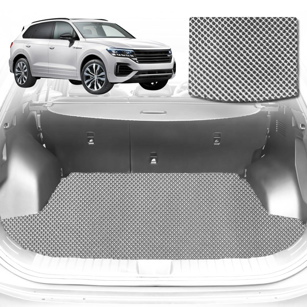 6D Diamond Car Boot Mat for VolksWagen Touareg 7P, CR2018-Current-Cargo Mat-Grey-Outback GT