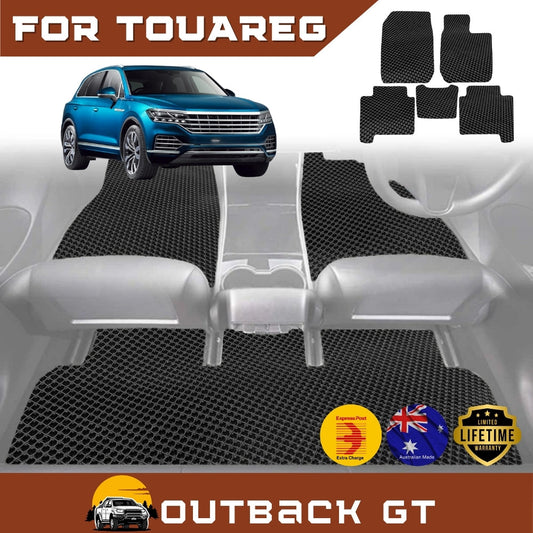 6D Diamond Car Floor Mats for VolksWagen Touareg 7P, CR2018-Current Full Set | Heavy Duty Carpet Liner