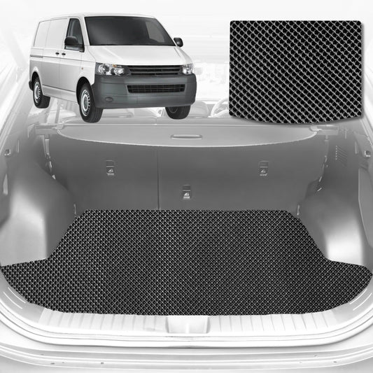 6D Diamond Car Boot Mat for VolksWagen Transporter T4, T5, T5 Facelift, T6, T6.12004-Current-Cargo Mat-Black-Outback GT