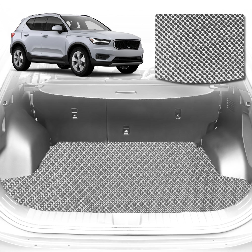 6D Diamond Car Boot Mat for Volvo C40 2021-Current-Cargo Mat-Grey-Outback GT
