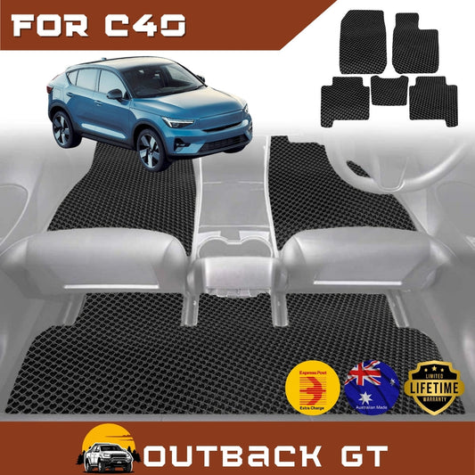 6D Diamond Car Floor Mats for Volvo C40 2021-Current Full Set | Heavy Duty Carpet Liner