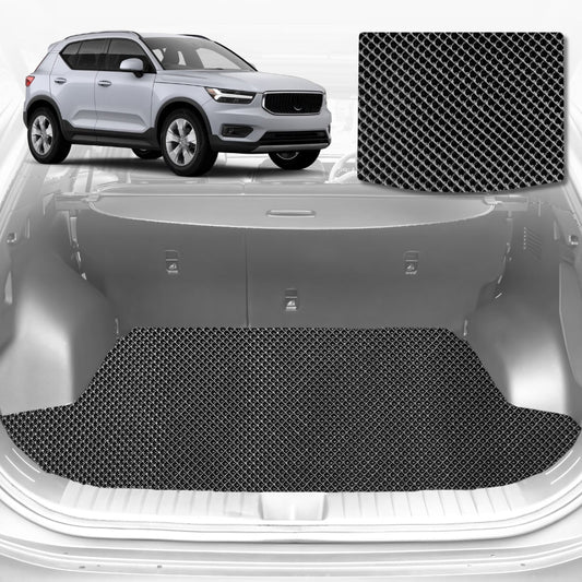 6D Diamond Car Boot Mat for Volvo C40 2021-Current-Cargo Mat-Black-Outback GT