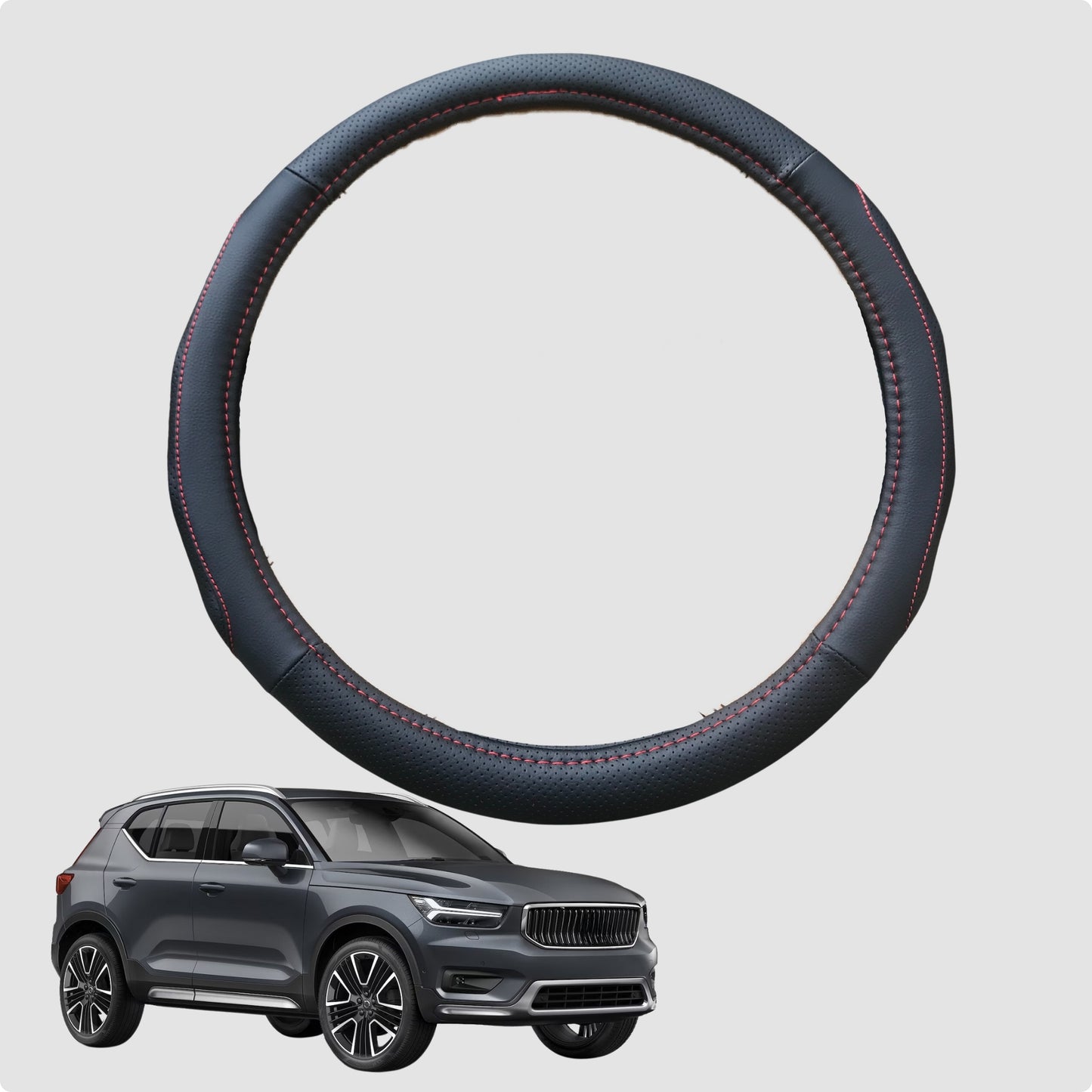 Steering Wheel Cover for Volvo XC40 2018-Current 38CM Leather | Circle