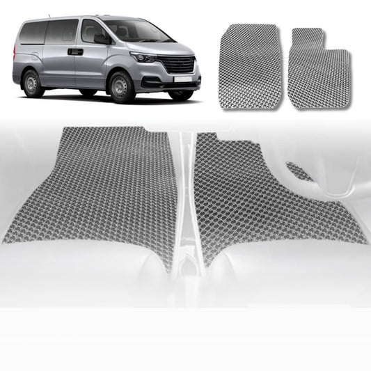 6D Diamond Car Floor Mats for Hyundai iLoad 2007-Current-Front Set-Grey-Outback GT